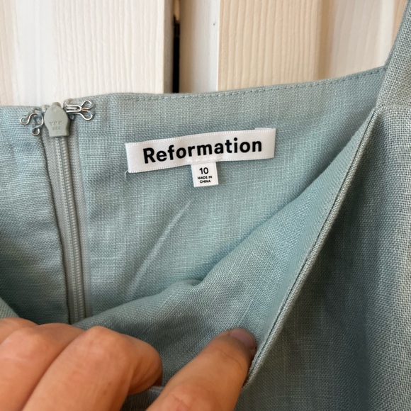 Reformation Phillipa Linen dress in Aquamarine NWT - Picture 9 of 12
